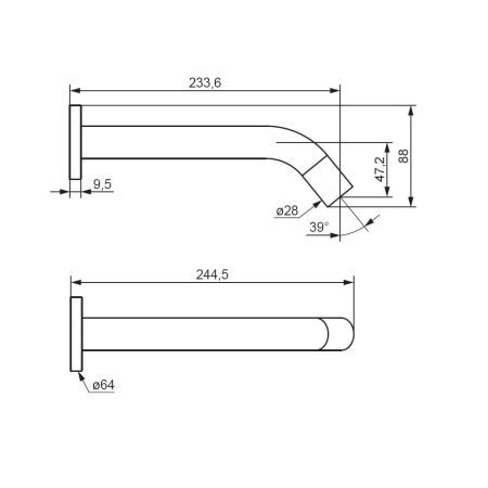 360270300 Scandinavian Pure сенсорный смеситель для умывальника, встраиваемый, чёрный