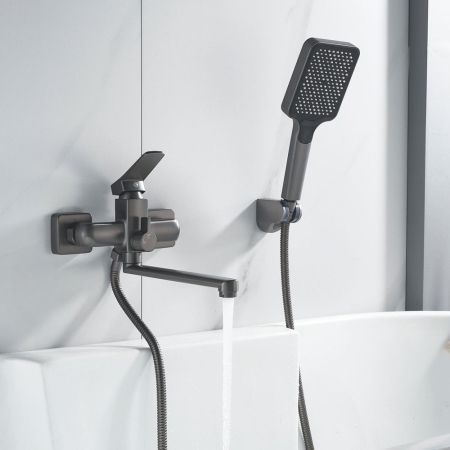 Смеситель для ванны Shevanik S9902T, оружейная сталь, артикул S9902T