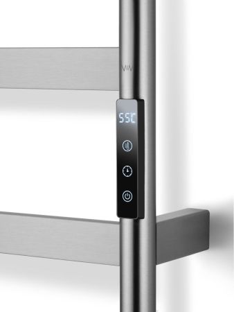 Полотенцесушитель электрический WONZON & WOGHAND DÜSSELDORF, Брашированный никель (WW-A204-BR), артикул WW-A204-BR