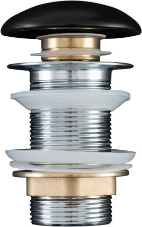 Донный клапан Aquanet черный матовый, без перелива