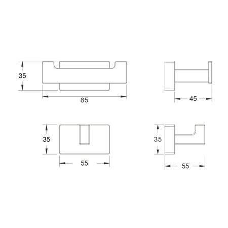Крючок для ванной комнаты двойной Shevanik SG5621G, золотой сатин