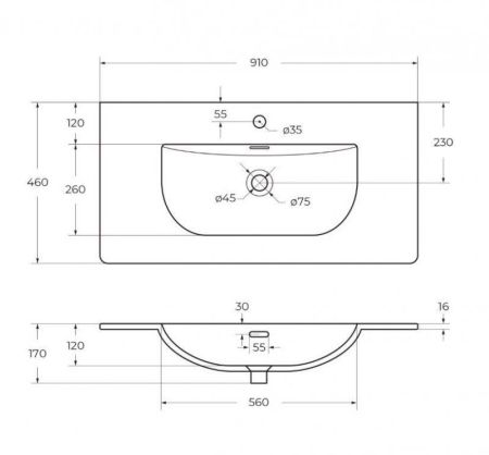Мебель для ванной комнаты BELBAGNO UNO 800-900  арт. UNO-800-2C-SO-AO, артикул UNO-800-2C-SO-AO