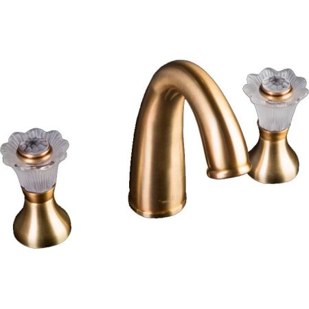 Смеситель для умывальника на 3 отверстия, Camelia бронза_Комплект, артикул 317-Camelia