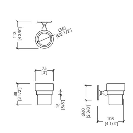 Devon&Devon Cavendish Стакан подвесной, цвет хром, артикул WM03CR