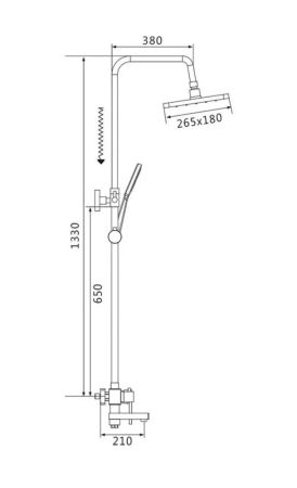 Душевая система Shevanik S9536, хром, артикул S9536