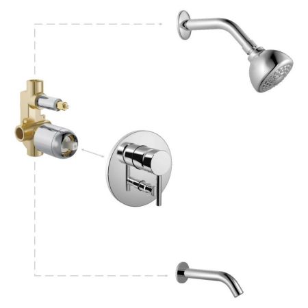 Встраиваемая душевая система Haiba HB80297-2, хром, артикул HB80297-2