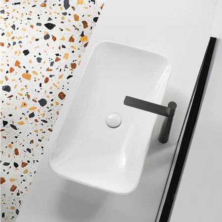 Раковина чаша WesnaArt OCEAN 4040-OCE12, белый, артикул 4040-OCE12