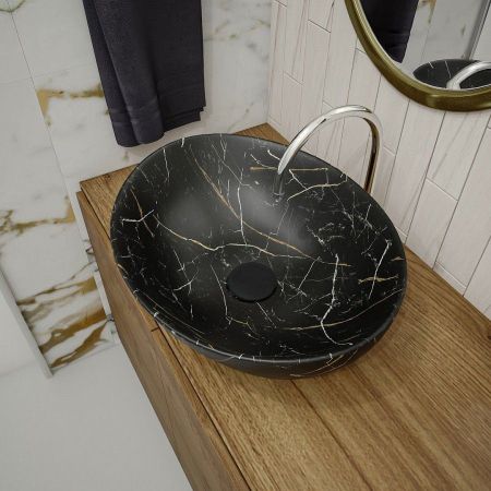 Раковина чаша Maretti EN13NS87-560MR, черный мрамор, артикул EN13NS87-560MR