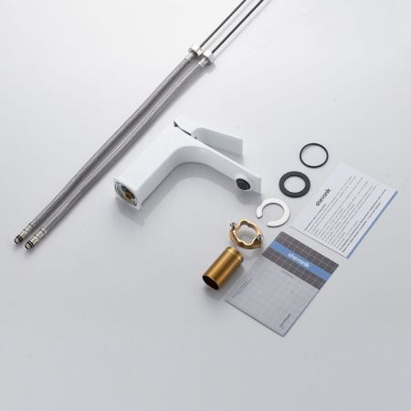 Смеситель для раковины Shevanik S6101C, белый