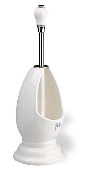 Stil Haus Nemi, напольный керамический ёрш, цвет хром - белая керамика