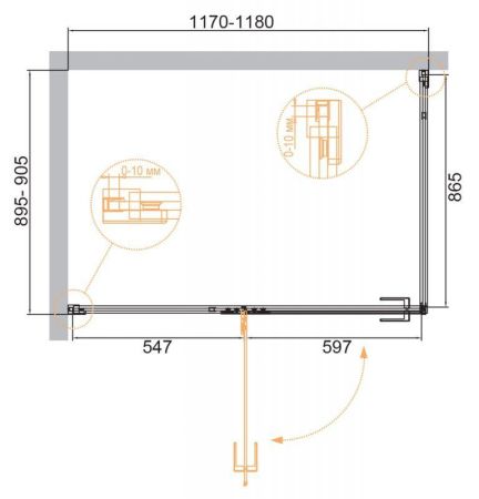 Душевой уголок CEZARES BELLAGIO-A-1, AH-1 BELLAGIO-AH-1-120/100-C-BORO Cezares, артикул BELLAGIO-AH-1-120/100-C-BORO