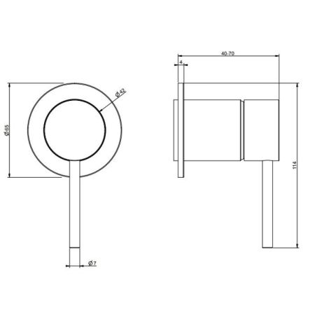 GESSI 316 Смеситель встраиваемый, однорычажный, внешняя часть, цвет Black XL