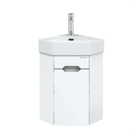 Тумба Onika Айленд 35 подвесная, белая, угловая (ум. Line), артикул 103502