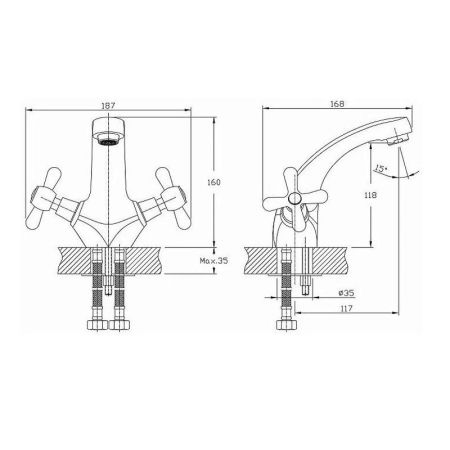 Смеситель для раковины D-Lin D110808, хром