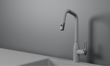 Смеситель для кухни GRANULA с выдвижным изливом и подключением к фильтру (8171, БАЗАЛЬТ), артикул 8171, БАЗАЛЬТ