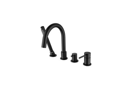 Смеситель на борт ванны на 4 отв. AQUATEK, матовый черный AQ1348MB ЕВРОПА, артикул AQ1348MB