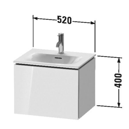 Duravit L-Cube Тумба подвесная под раковину # 234453, 1 выдвижное отделение, 400x520x421мм, цвет White High Gloss, артикул LC613402222