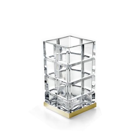 Стакан, 3SC, Palace, одинарный, ширина, мм-75, глубина, мм-75, высота, мм-140, настольный (свободностоящий), материал стакана-желтый хрусталь, без креплений, цвет-золото, артикул PA03ACRGD