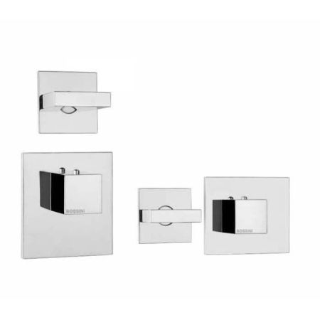 Bossini Rectangular Термостат для душа, встраиваемый (внешняя часть), с девиаторм/запорным вентилем на 1 или 2 выхода, уст-ка верт/гор., цвет: хром, артикул Z033201.030