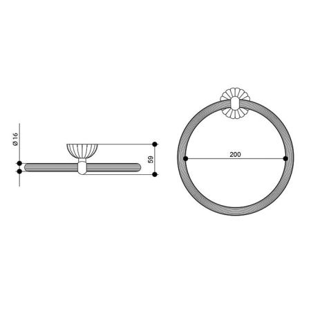Bongio Radiant Полотенцедержатель-кольцо, 200х60 мм, цвет хром