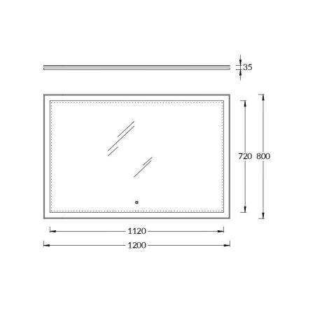 Зеркало Mi Plus универсальное 120 см, артикул Mi.P.120