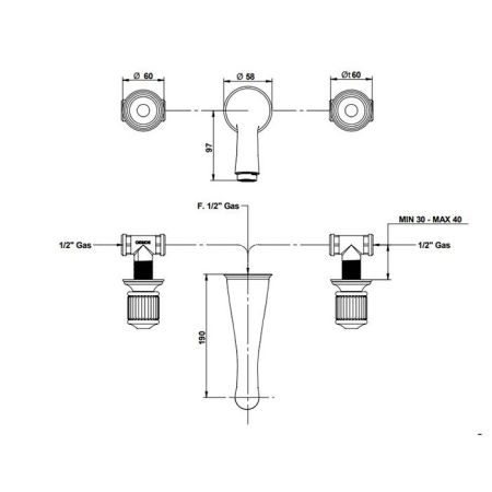 Bongio Cristallo Смеситель для раковины встроенный , Цвет: хром/белый-00 (с внутренней частью), артикул 04538CR00