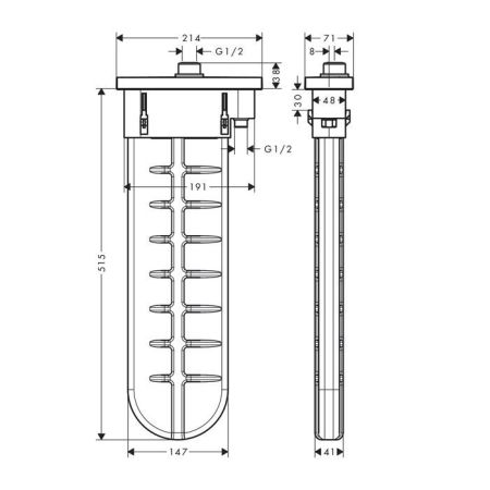 HG sBox для ванны, внешняя часть с овальной розеткой, шлифованная бронза