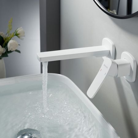 Смеситель для раковины встраиваемый Shevanik S9941C, белый