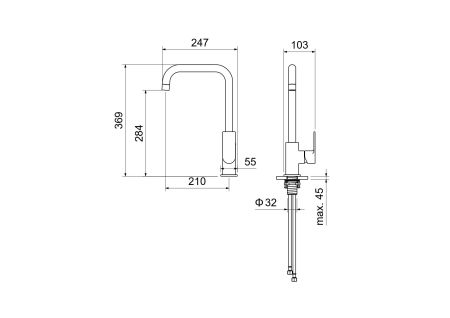 Смеситель для кухни AQUATEK AQ1480CR ЛИРА, артикул AQ1480CR