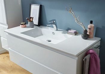 Puris Ace, тумба под раковину из минерального литья 1200 мм, цвет белый высокоглянцевый