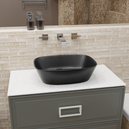 Раковина STEFANIA с установкой на столешницу прямоугольной формы 700-026B, артикул 700-026B