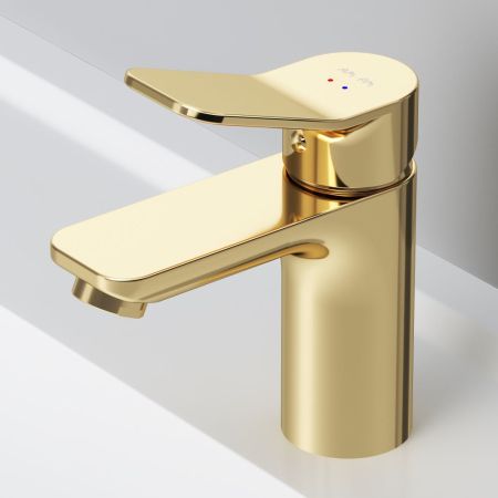 F85A02199 X-Joy, смеситель для умывальника излив 100 мм, золото