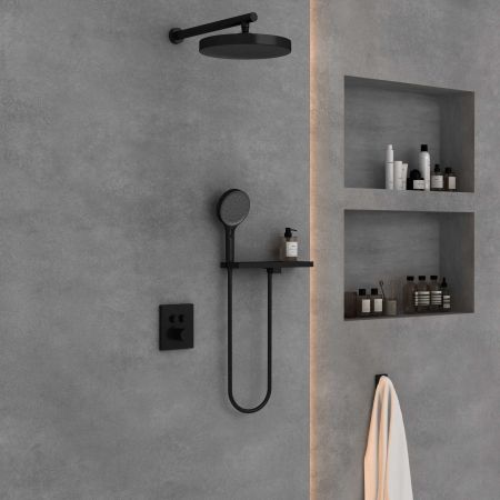 Душевой комплект Inspire VSFW-3I21T2RMB встраиваемый, термостатический, 2 режима, черный, артикул VSFW-3I21T2RMB