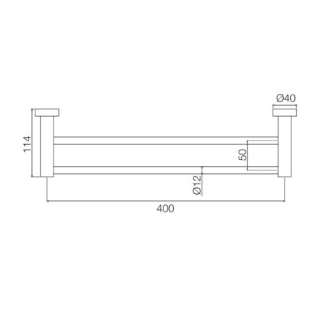 Fima Carlo Frattini Accessori Полотенцедержатель 30см., двойной, подвесной, цвет: чёрный матовый, артикул F6001/40NS