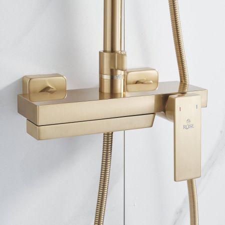 Душевая система Rose R1836G, золотой сатин