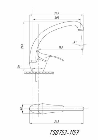 Смеситель для кухни TSARSBERG (TSB-753-1157) тип См-МОЦБА, артикул TSB-753-1157
