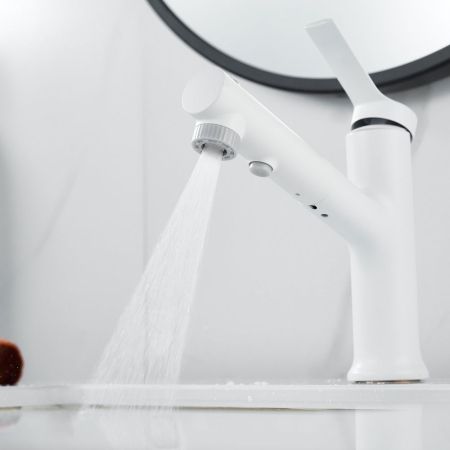 Смеситель для раковины многофункциональный Raffine F281C, белый