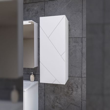 Шкаф навесной Бриклаер КРИСТАЛЛ 35х90 см, белый, артикул 4627125416026