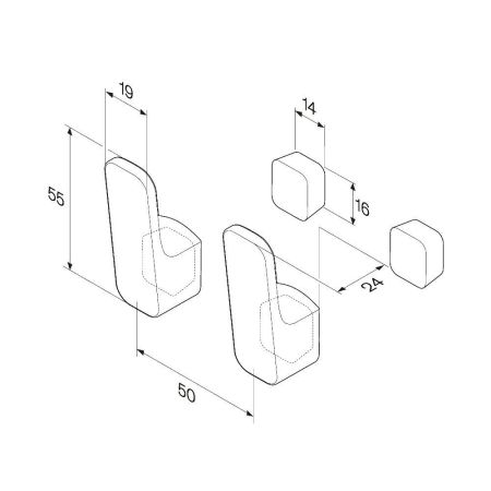 A8F35622 Func Набор Крючков для полотенец, 2 шт, черный, артикул A8F35622