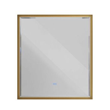 INTERNI Интерьерное зеркало с контурной подсветкой, сенсорным выключателем и подогревом CZR-SPC-INT-1000-900-LED-TCH-WARM-BORO, 1000x900, Браш. золото