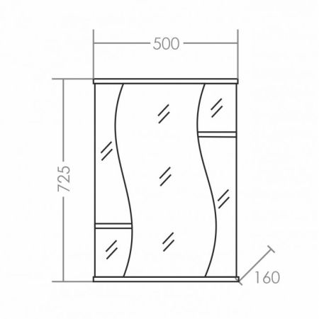Зеркальный шкаф СаНта Лира 50 101050, цвет белый, артикул 101050