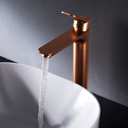 F85A92044 X-Joy, смеситель д/умывальника высокий, роз. золото, артикул F85A92044