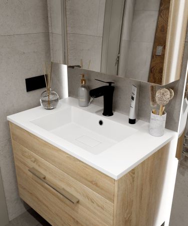 Раковина Florentina Персона 80 см 10.240.00800.001, белая, артикул 10.240.00800.001