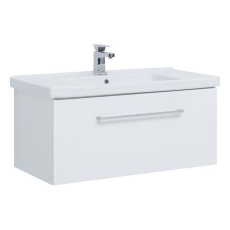 Тумба с раковиной подвесная Dreja Big Inn 100 см, белый, артикул 77-0205W-com