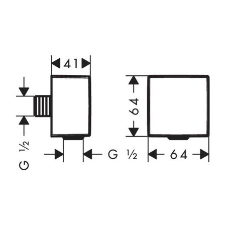 HG Вывод воды для ручного душа с клапаном, цвет: шлифованный черный хром, артикул 26455340