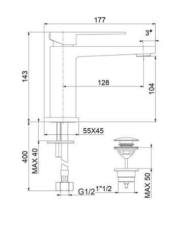 Смеситель для раковины Webert Pegaso PE830102740, белый, артикул PE830102740