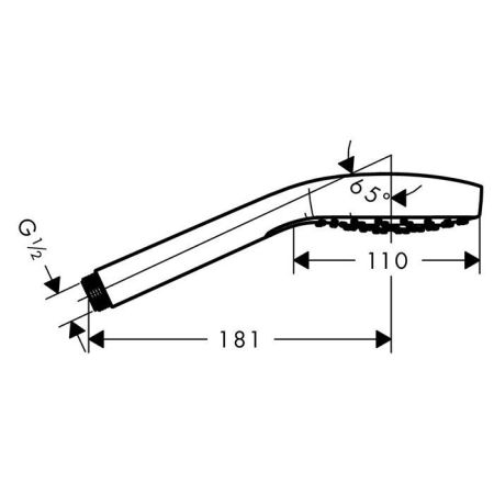 Ручной душ, Hansgrohe, Croma E, размер душевого диска, мм-110, количество режимов-1, тип струи-Rain, цвет-белый/хром, подходит для проточных водонагревателей, артикул 26814400