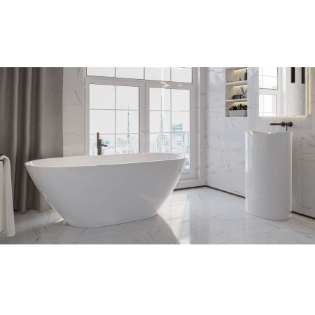 Ванна WHITECROSS Onyx D 160x75 (белый глянец) иск. камень, артикул 0207.160075.100