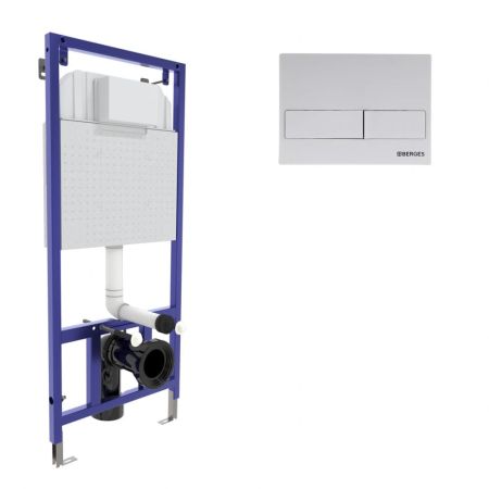 Инсталляция BERGES для скрытого монтажа NOVUM L4 с кнопкой Soft Touch белая, артикул 040214