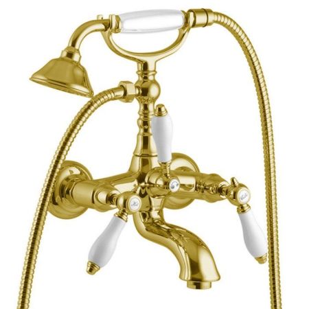 Fima Carlo Frattini Herend Смеситель для ванны, настенный, с ручным душем., цвет: золото, артикул F5404OR